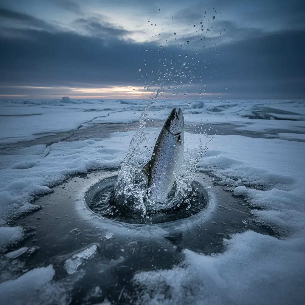 Fish splashing out